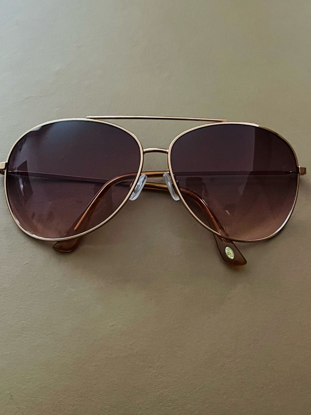 Fossil Rose Gold Aviator Sunglasses